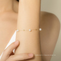 Elegant Jewelry 18K real Gold Natural Pearl Bracelet